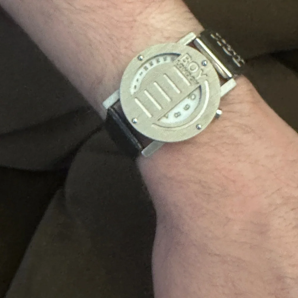 BOY London Unisex Leather Strap Watch – Silver/Black - Picture 2 of 13